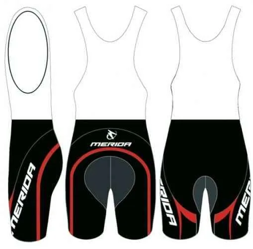 Pantalon ME12 scurt XL negru/rosu logo Merida alb