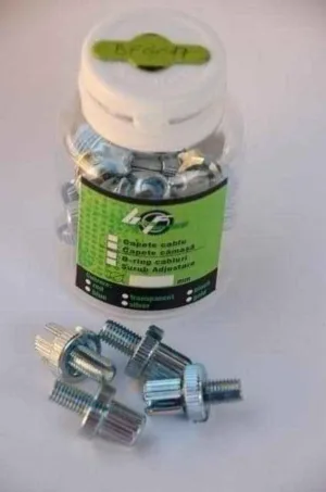 Surub reglaj maneta frana - din otel - M7 argintiu 20 bucati