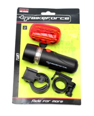 Set lampa fata spate BikeForce Twin 3 functii