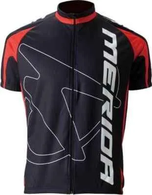 Tricou ME12 scurt 265 M negru/rosu/ alb Merida logo