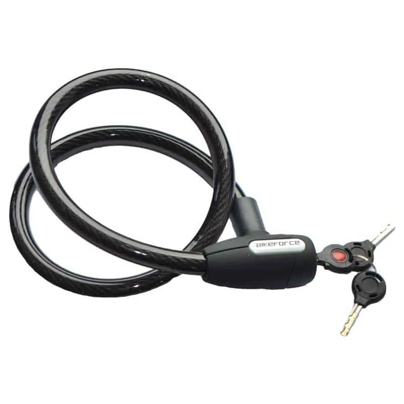 Lacat cablu Bikeforce cu cheie 18x1000mm