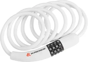 Lacat spiral cu cifru Kross KZS 300 8mmx1800 mm white