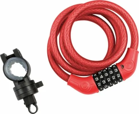 Lacat spiral cu cifru Kross KZS 500 12 mm x 1200 mm red