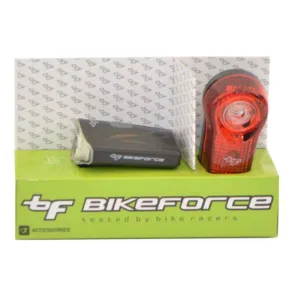 Set lampa fata spate BikeForce Krypton Superflash 3 functii USB