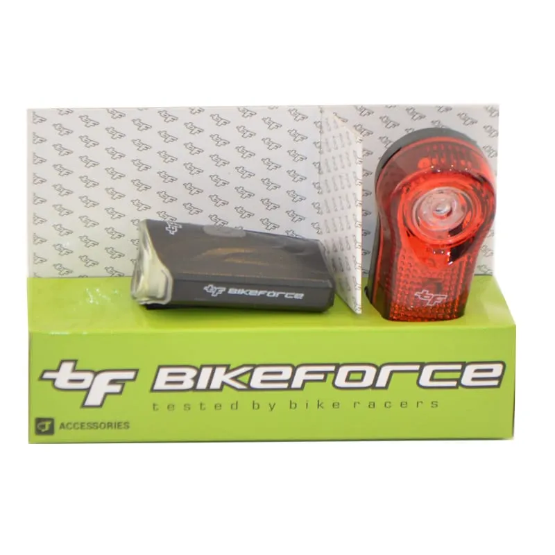 Set lampa fata spate BikeForce Krypton Superflash 3 functii USB