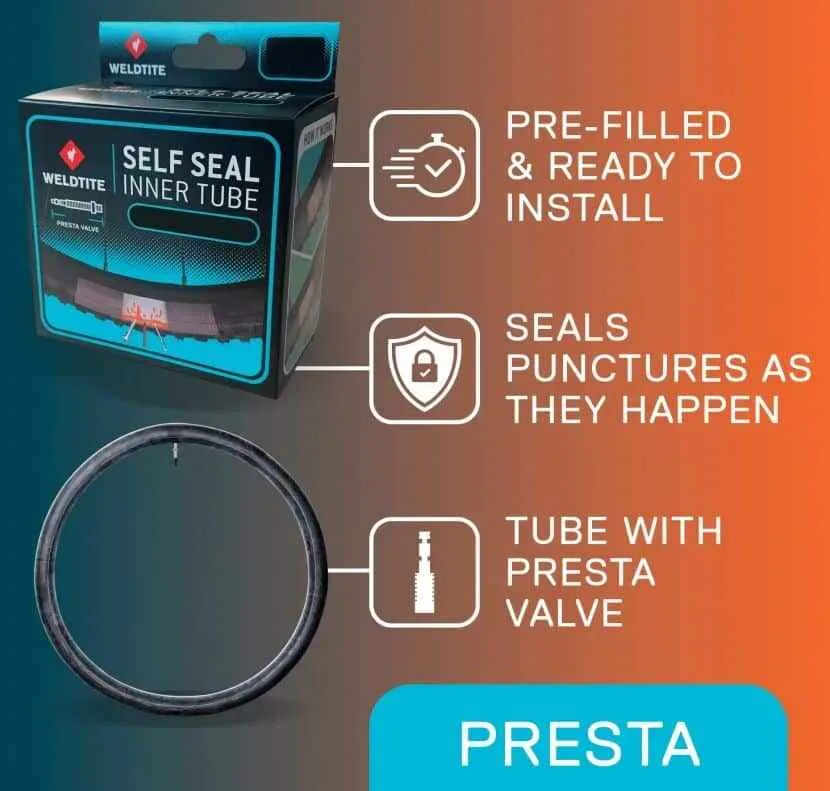 Camera antipana 700x19c - 25c Presta Weldtite - imagine 3