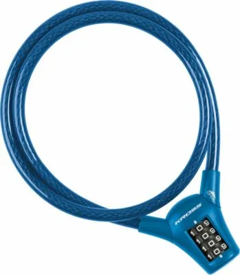 Lacat spiral cu cifru Kross KZS 400 10 mm x 1000 mm blue