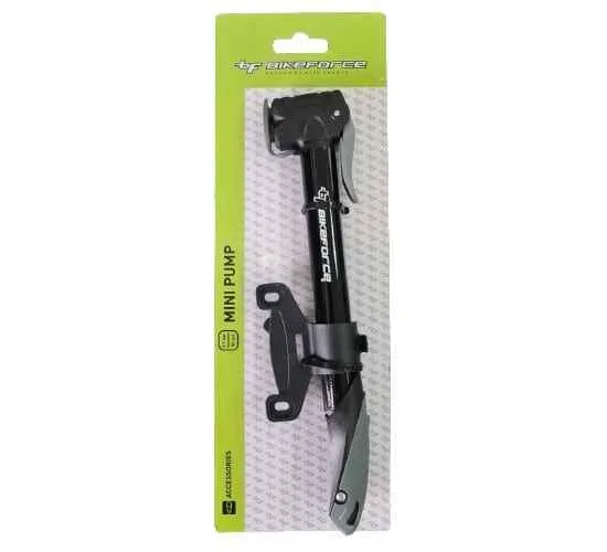 Pompa mini Bikeforce aluminiu 80 PSI dual head SV/FV/DV BM-01