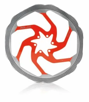 Rotor pentru frana XLC disc BR-X58 180 mm silver/red with CNC Reibr