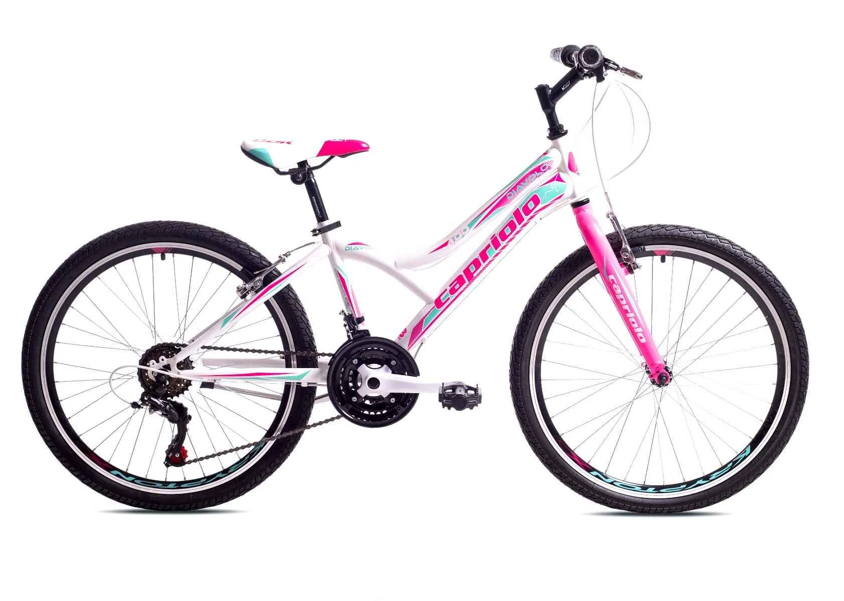 Bicicleta copii 24 Capriolo Diavolo alb pink turcoaz 13