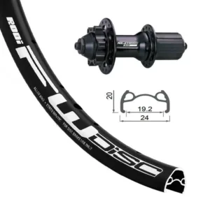 Rroata spate XLC RW-A05 24x1.9 6-bolt..bl QR 32 h. Rodi FW disc bl, Niro sp.(bl)