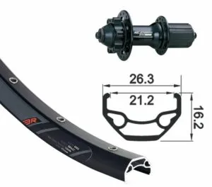 RW 26x1.9 XLC 6 hole black QR 32h Rodi Black Rock disc bk niro spokes (bk)