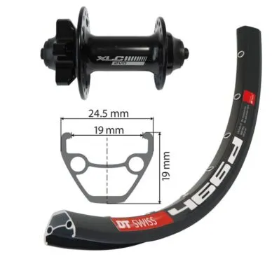 FW 27.5 XLC 6 hole black QR 32h DT Swiss D466 disc bk niro spokes (bk)