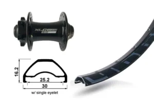 FW 27.5 XLC 6-hole black TA 15 32L Rodi Ready 25 disc black Niro spokes(bk)