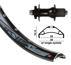 RearWheel27.5 XLC 6-h.blkTA 12 148mm RodiTRYP35discblk.Niro spokes.(blk) 32 L