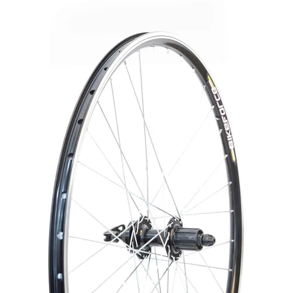 Roata spate 28x1.75, janta D-V brake,36H, butuc aluminiu caseta QR Disc