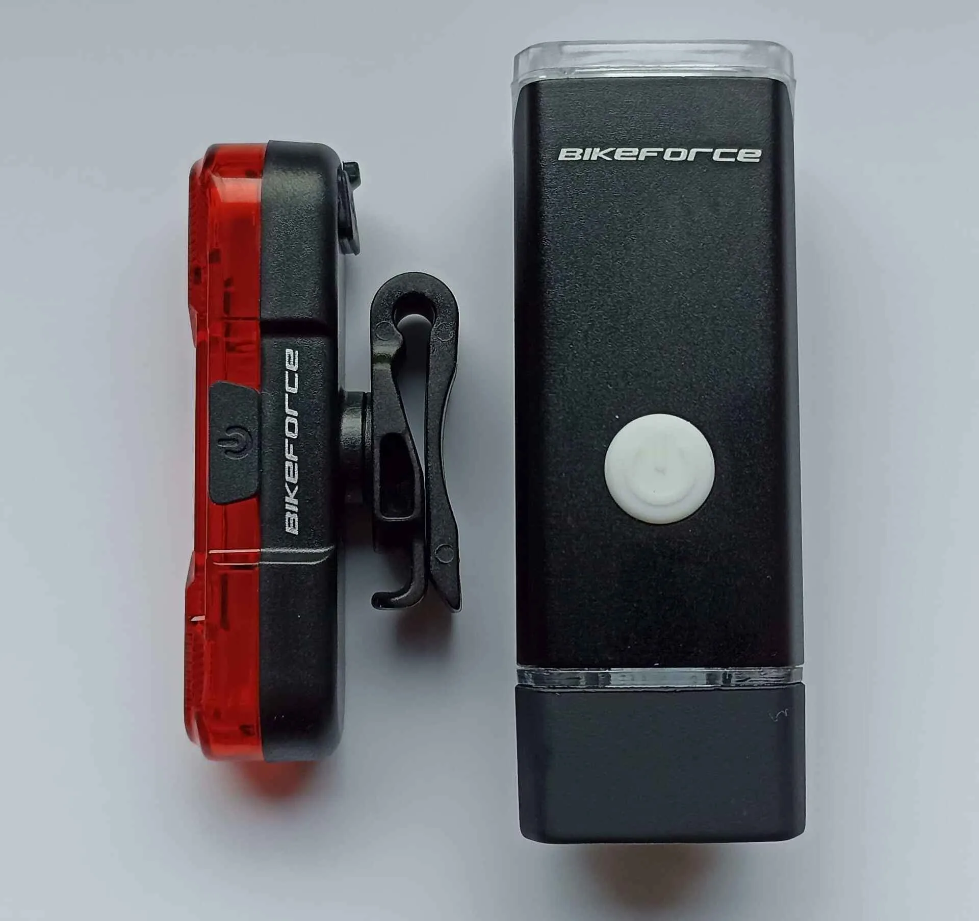 Set lampa fata spate BikeForce Beamer, USB