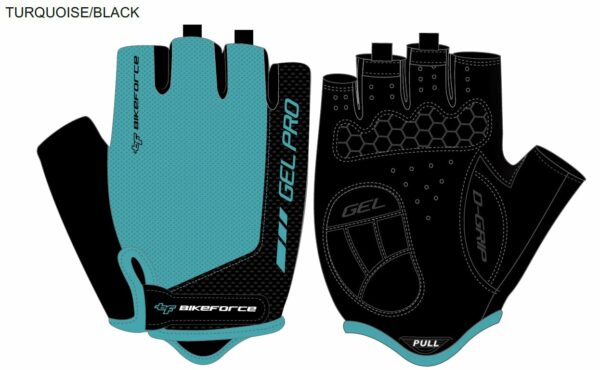 Manusi BIKEFORCE Slipy turqouise-black M