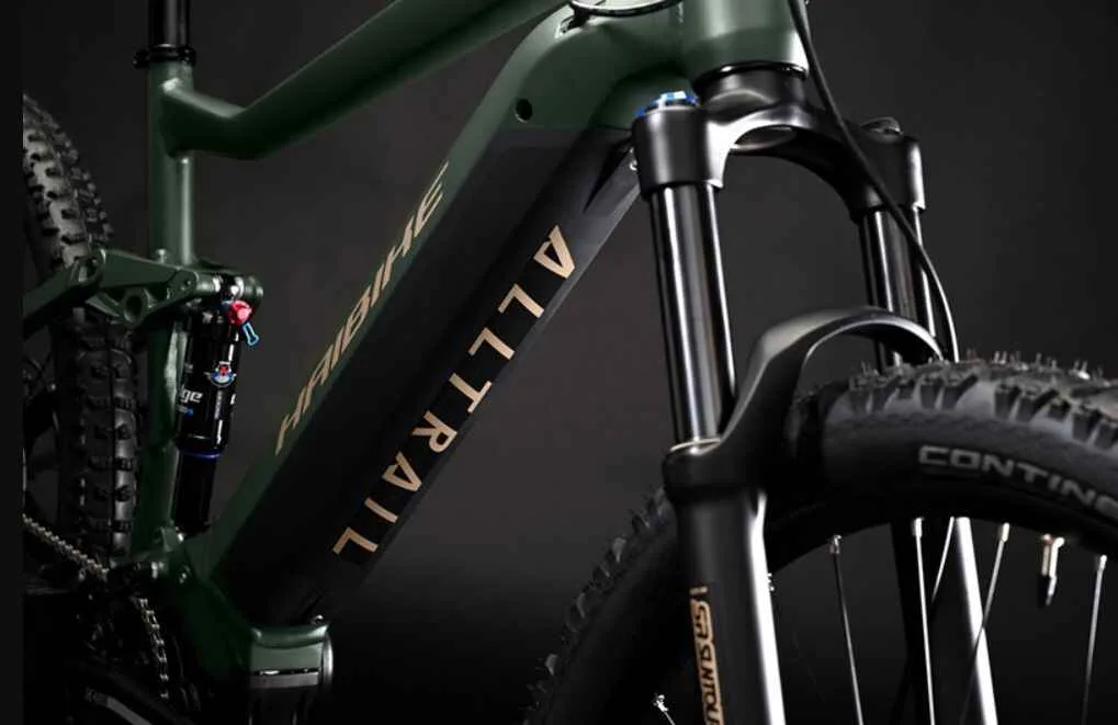 Bicicleta electrica e-bike Haibike AllTrail 4 29 i630Wh 11-G Deore verde auriu negru M - imagine 4