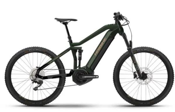 e-bike Haibike AllTrail 4 27.5 i630Wh 11-G Deore 2023 M matte green metal gold black