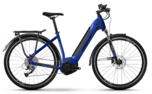 e-bike Haibike Trekking 4 Low i500Wh 9-G Altus glossy matte blue black S