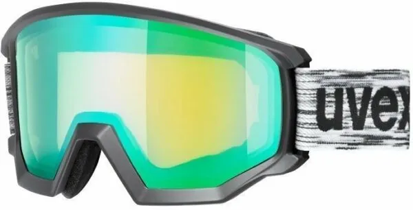 Ochelari schi Uvex Athletic FM black mat/mirror green-lasergold