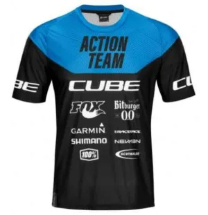 Tricou Cube EDGE Round Neck Jersey S/S X Actionteam black n blue