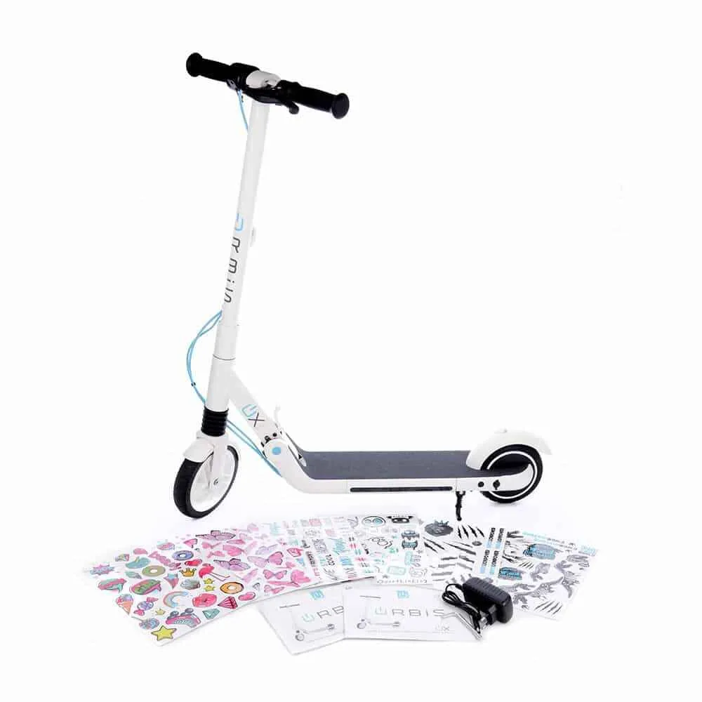Trotineta electrica copii URBIS UX2 JUNIOR electric scooter alb albastru - imagine 9