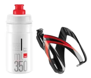 Bidon cu suport Elite Ceo 350ml transparent rosu negru