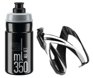 Bidon cu suport Elite Ceo 350ml negru alb