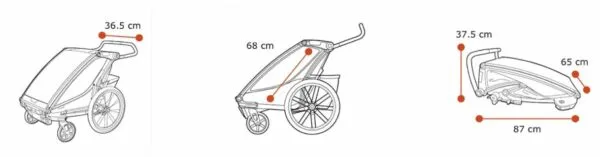 Carucior Thule Chariot Sport 1 scaun negru galben - imagine 9