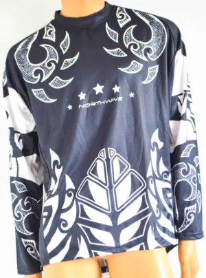 Tricou maneca lunga Tatu negru/alb marime XXL Northwave
