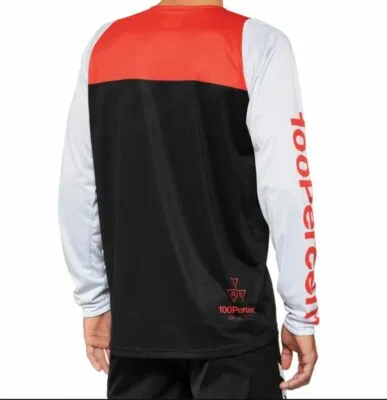 Tricou 100% Percent R-Core Long Sleeve negru/rosu L - imagine 2