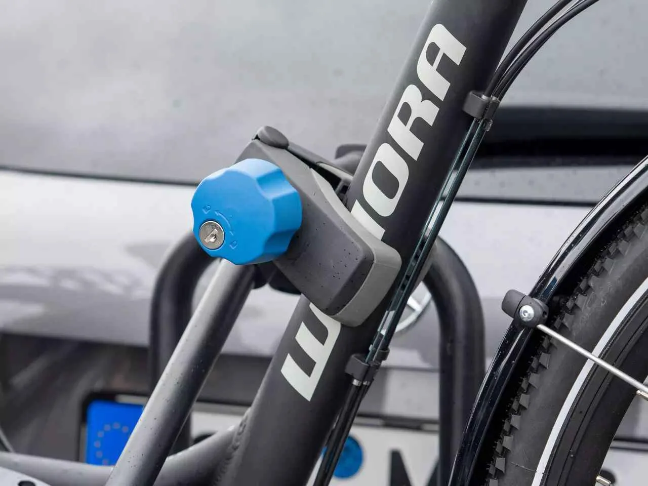 Suport biciclete XLC pe carlig Azura Xtra LED foldabil pentru 2 e-Bike, 13 pin - imagine 7