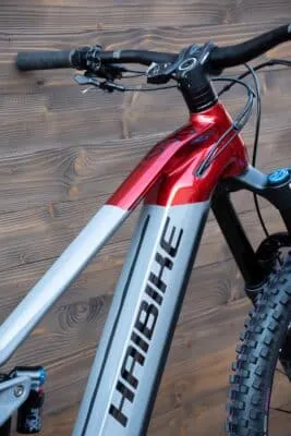 e-bike Haibike NDURO 7 i720Wh 12-G SLX 2023 L glossy grey red lime black - imagine 9