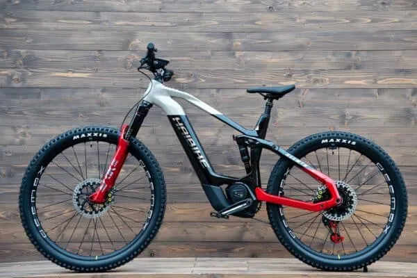e-bike Haibike AllMtn CF SE i750Wh 12-G X01 AXS Eagle XL gloss black grey red chrome - imagine 3