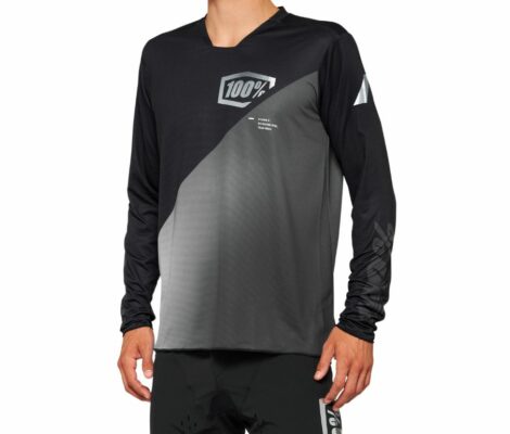 Tricou 100% Percent R-Core maneca lunga negru/gri M