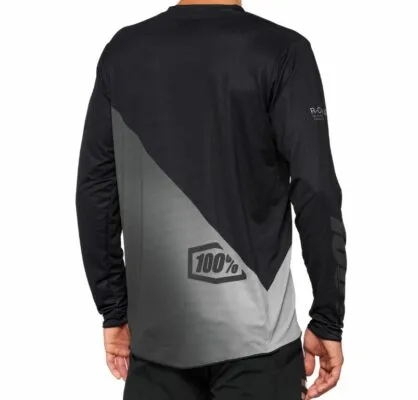 Tricou 100% Percent R-Core maneca lunga negru/gri XL - imagine 2