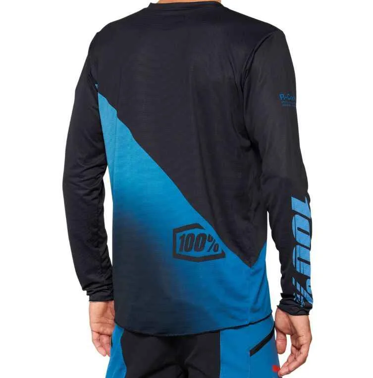 Tricou 100% Percent R-Core maneca lunga negru/albastru XL - imagine 2