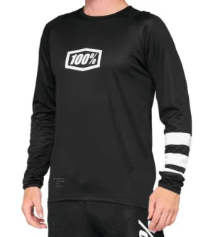 Tricou 100% Percent R-Core Long Sleeve negru/alb S