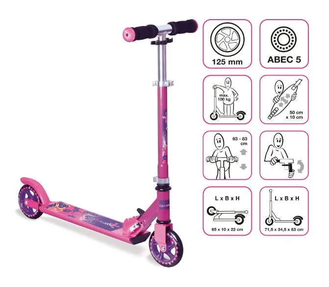 Scooter Muuwmi aluminiu pink 125mm - imagine 2