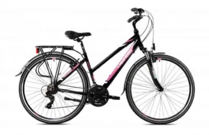 Bicicleta dama 28 Capriolo Roadster aluminiu negru pink 17