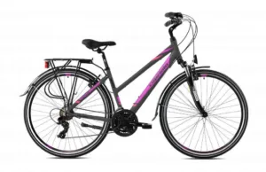 Bicicleta dama 28 Capriolo Roadster aluminiu gri pink 17