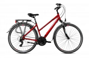 Bicicleta dama 28 Capriolo Roadster aluminiu rosu portocaliu 17