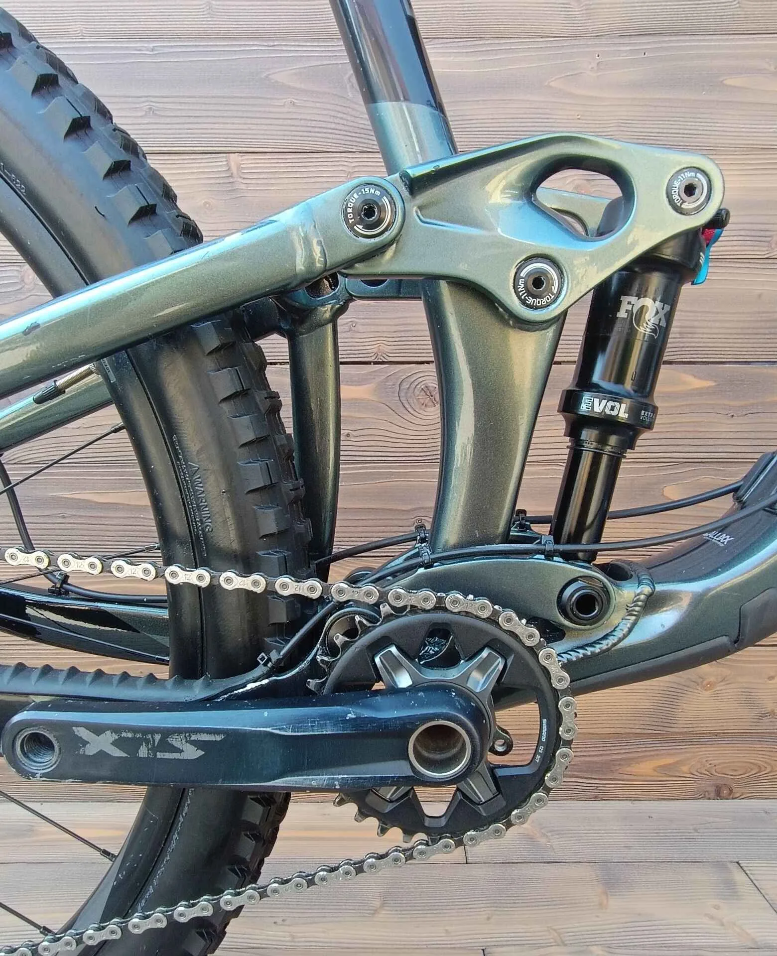 Bicicleta Second Hand Giant Trance X verde negru Fox - marime M - imagine 8