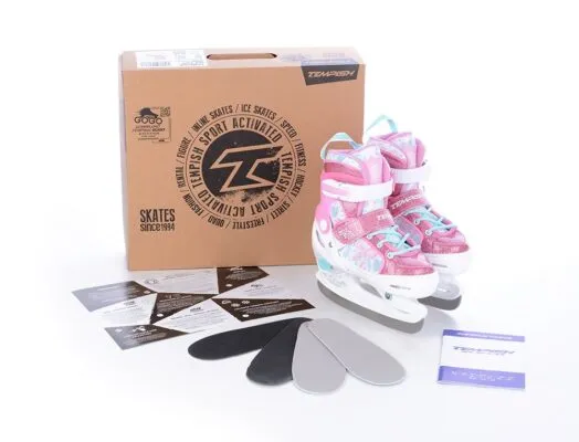 Patine Reglabile TEMPISH ICE SKY GIRL 30-33 pink alb - imagine 8