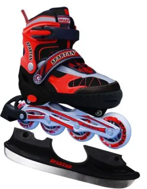 Patine 2in1 Spartan  reglabila lama sau role 34-37 rosu