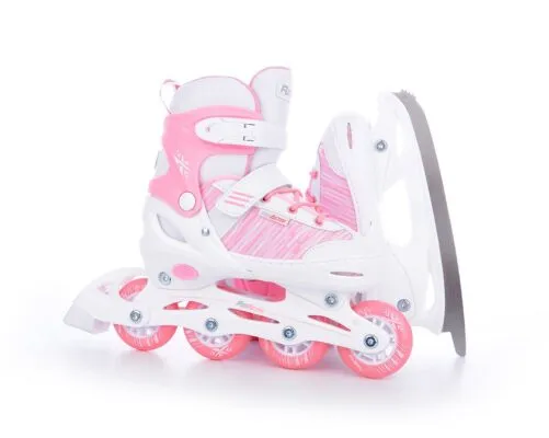 Patine Reglabile TEMPISH ORIN GIRL DUO pink alb 38-41 - imagine 2