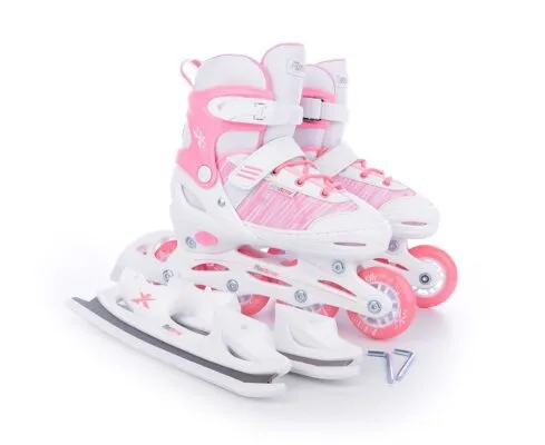 Patine Reglabile TEMPISH ORIN GIRL DUO pink alb 38-41 - imagine 6