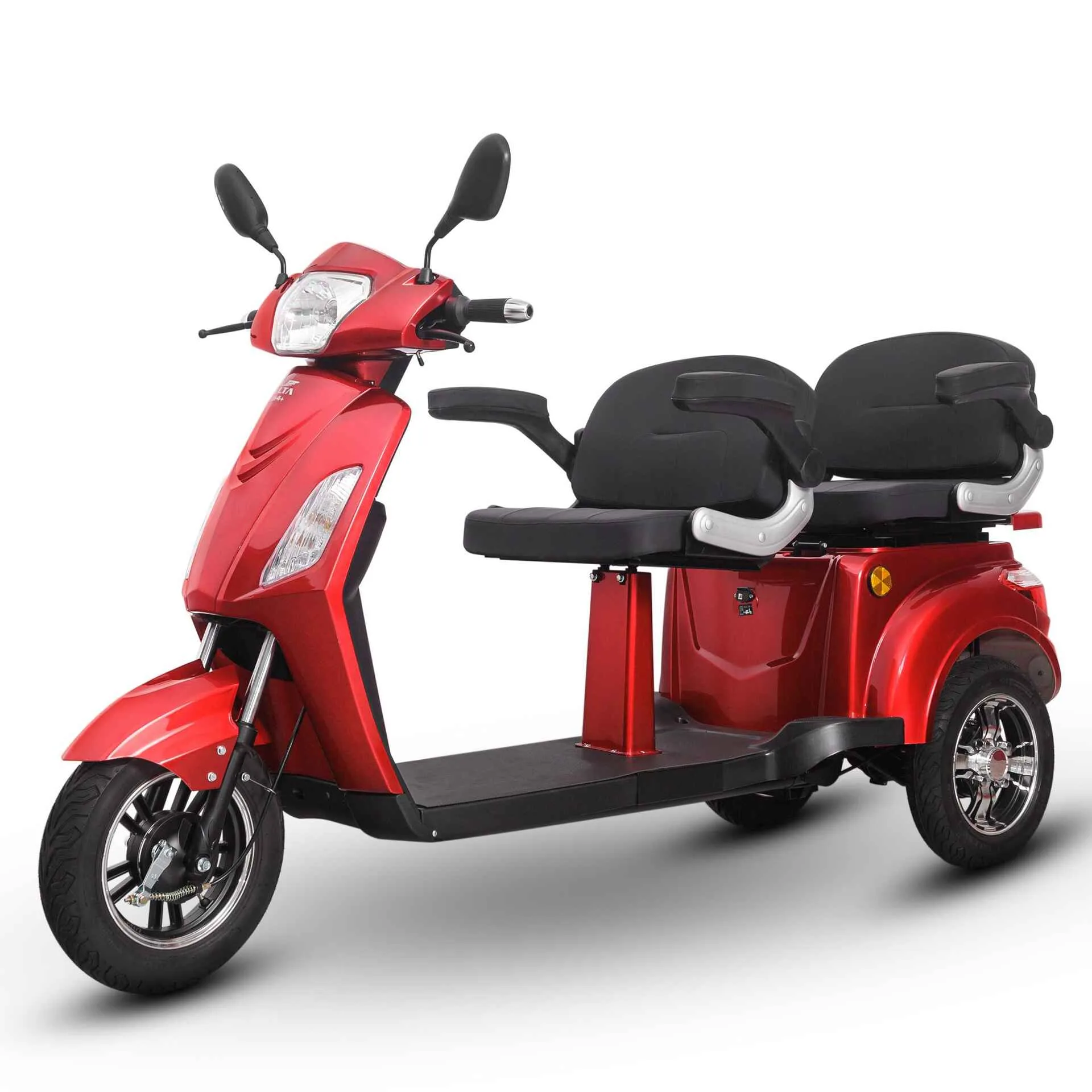 Triciclu electric model VM4+ rosu 1000W fara permis 2 locuri
